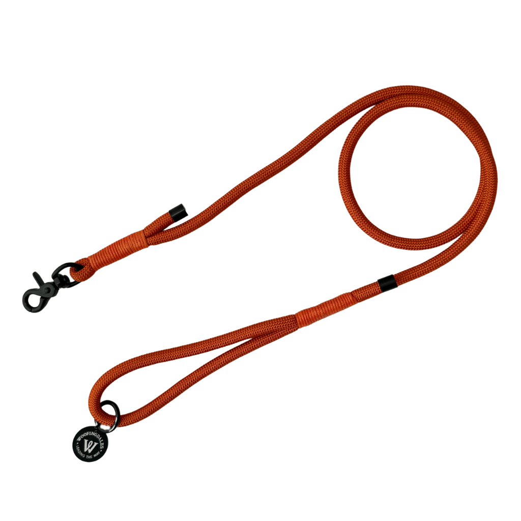 Peak Paws Rope Lead - Burnt Orange - Woofingdales.co.uk