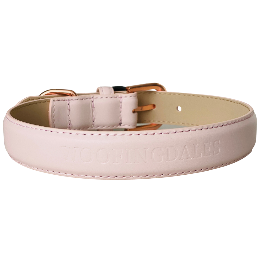 Luxury Leather Dog Collar - Pink