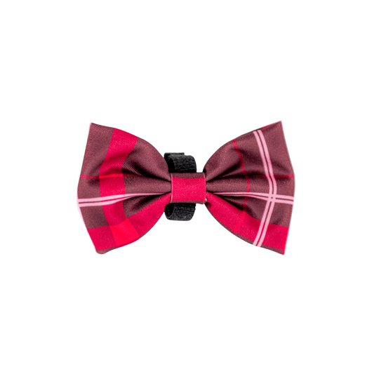 Peak Paws Bow - Mulberry Plaid - Woofingdales.co.uk