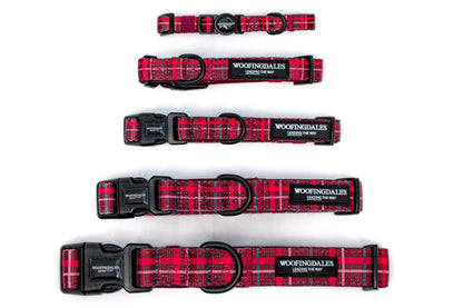 Peak Paws Collar - Mulberry Plaid - Woofingdales.co.uk