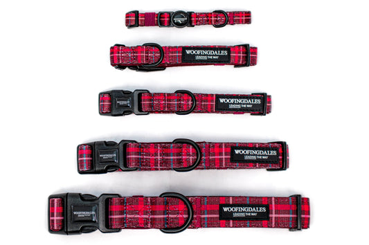 Peak Paws Collar - Mulberry Plaid - Woofingdales.co.uk