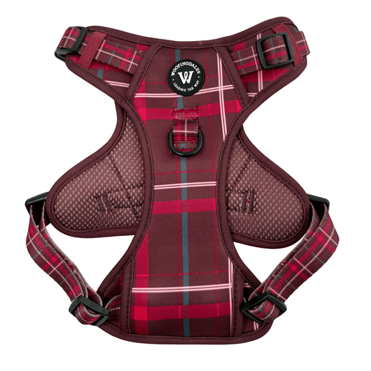 Peak Paws Harness - Mulberry Plaid - Woofingdales.co.uk
