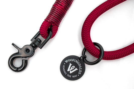 Peak Paws Rope Lead - Burgundy - Woofingdales.co.uk
