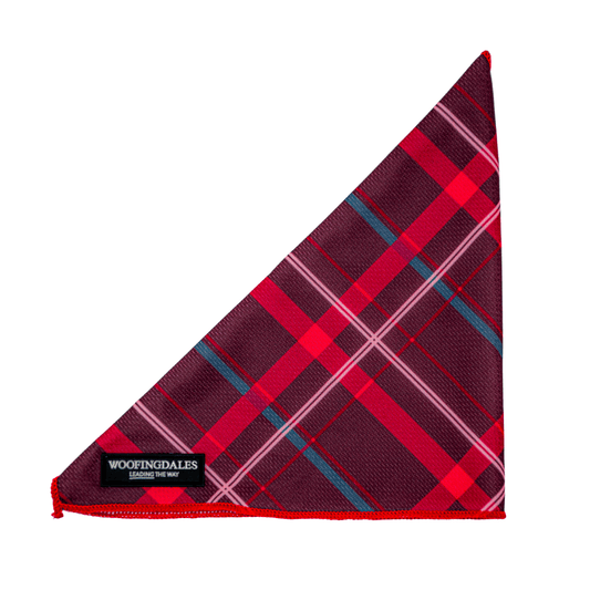 Peaks Paws Bandana - Mulberry Plaid - Woofingdales.co.uk