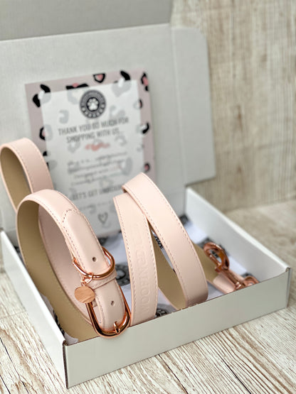 Luxury Leather Dog Lead - Pink