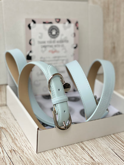 Luxury Leather Dog Lead - Harbour Blue