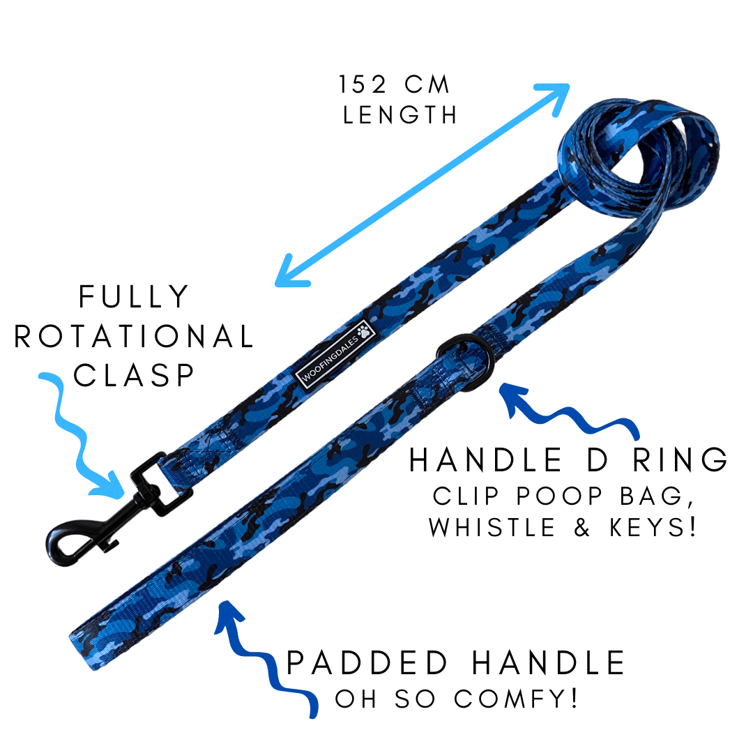 Blue Camo Lead - Woofingdales.co.uk