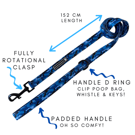 Blue Camo Lead - Woofingdales.co.uk