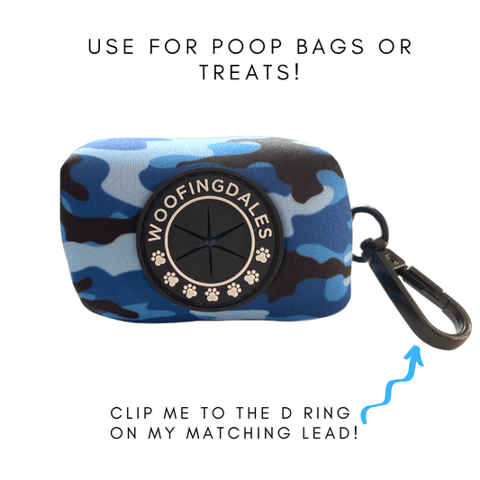 Blue Camo Poop Bag Holder - Woofingdales.co.uk