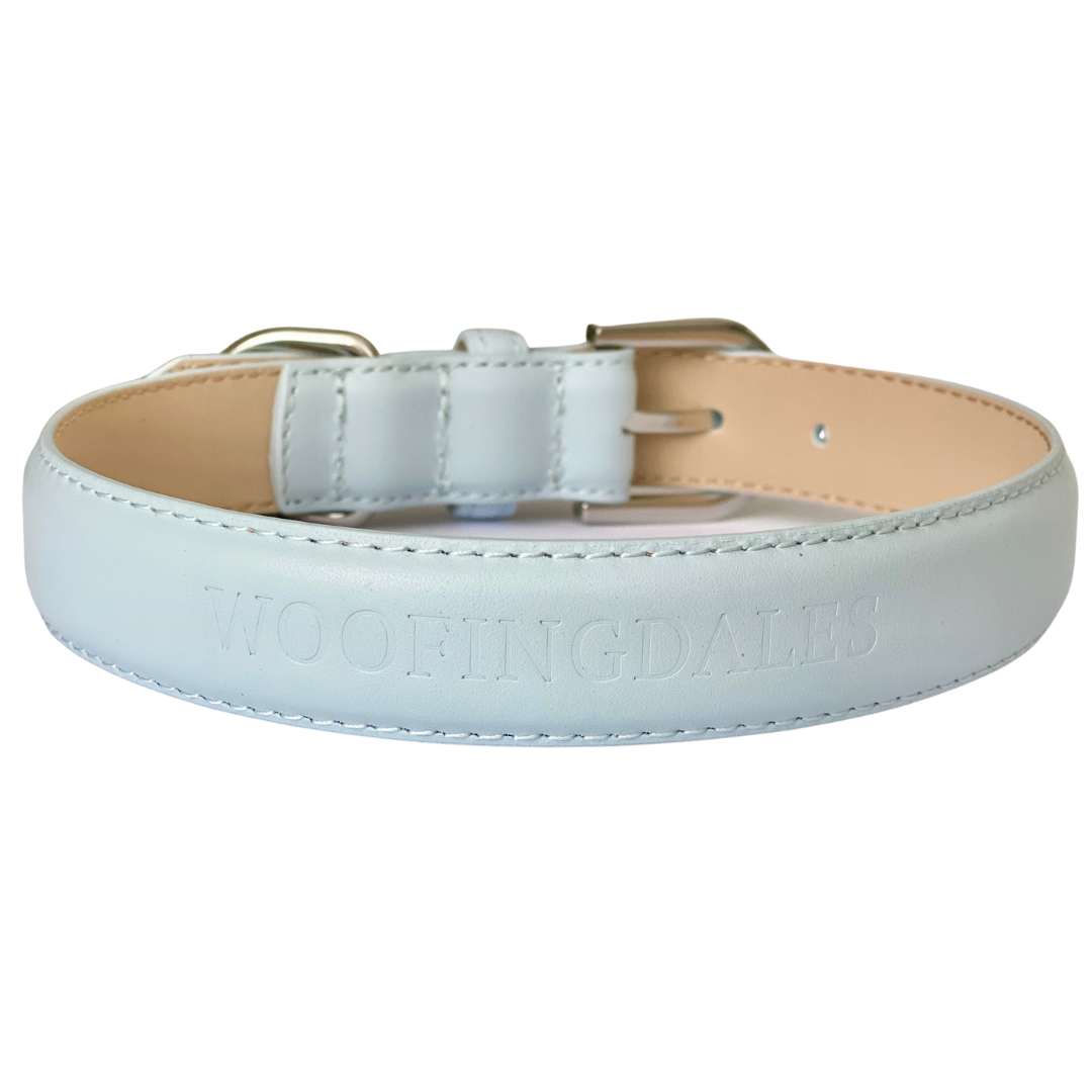 Luxury Leather Dog Collar - Blue