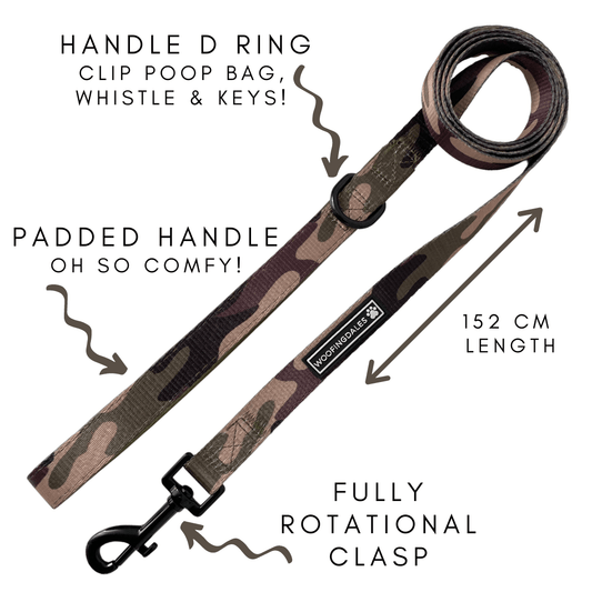 Green Camo Lead - Woofingdales.co.uk
